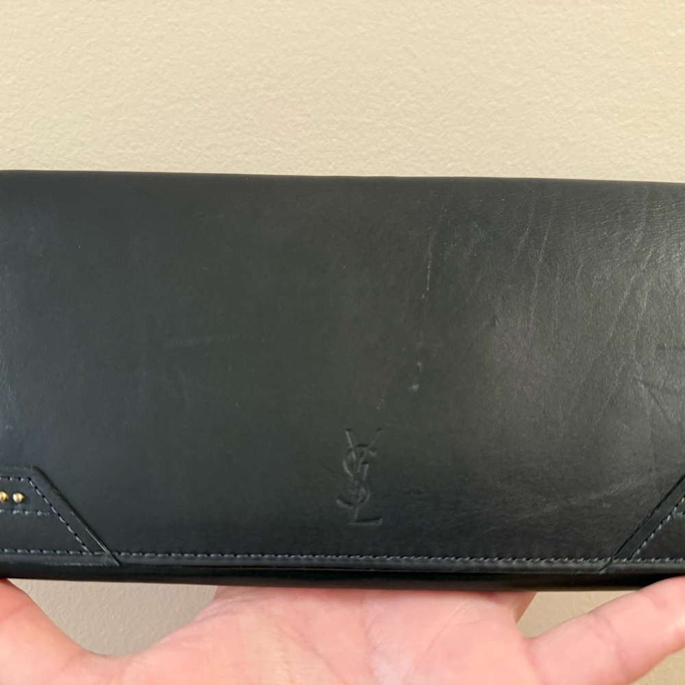 Yves Saint Laurent Black Leather Long Wallet - Picture 3 of 12